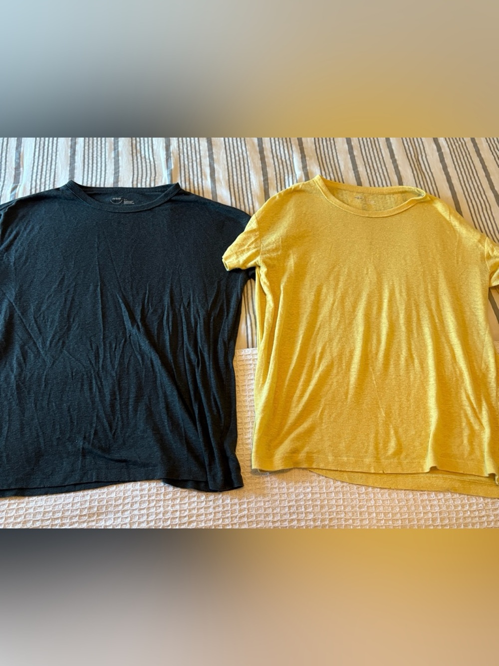 aerie Short-Sleeve Oversized Tees in Yellow and Gray